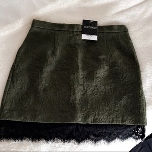 TopShop green lace skirt